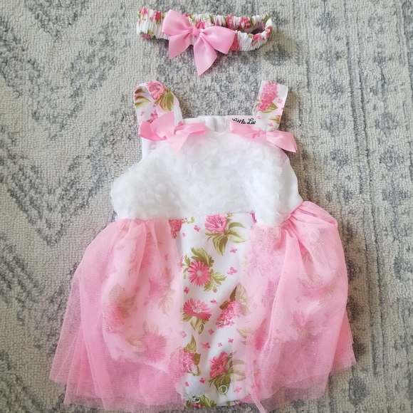 Little Lass baby girl 3-6 month romper set